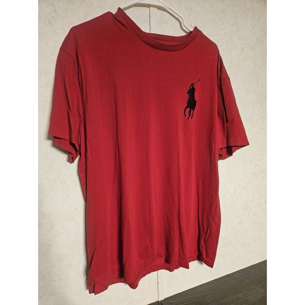 Polo Ralph Lauren T Shirt Mens XL Red Big Pony Logo On Front & 2 Polo RL On Back